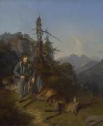 Theodor Horschelt Jager Mit Erlegtem Vierzehnender France oil painting artist